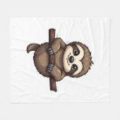 Engraved Sloth Tee Vintage Animal Art (2) フリースブランケット (正面(横))