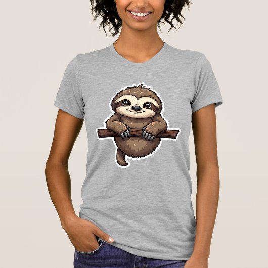 Engraved Sloth Tee Vintage Animal Art (2) Tシャツ (正面)