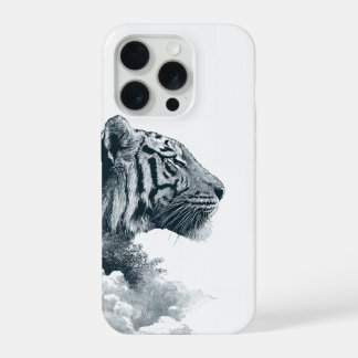 Engraved Tiger Profile Mystic Forest iPhone 15 Proケース