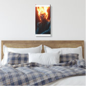 Engulfed in Flames – 炎の抽象芸術アート キャンバスプリント (インサイチュ (寝室))