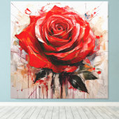 Enhancing Decor with Blooming Rose Designs キャンバスプリント (インサイチュ (ウッドフロア))