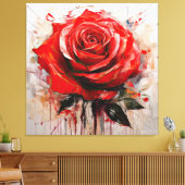 Enhancing Decor with Blooming Rose Designs キャンバスプリント (インサイチュ (リビング))