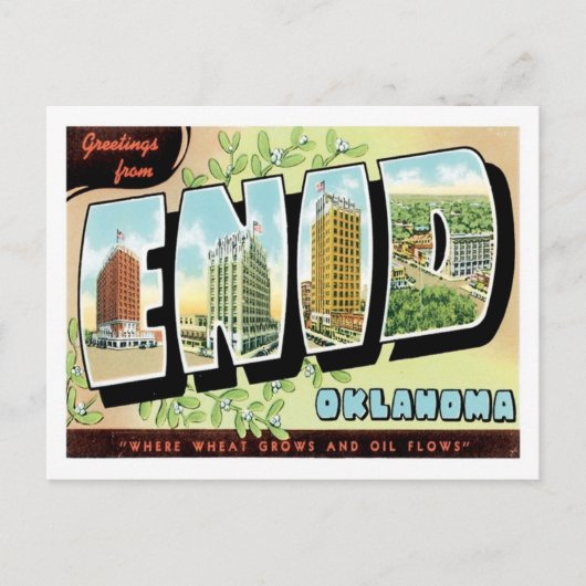 Enid Oklahoma US Cityからの挨拶 ポストカード (正面)