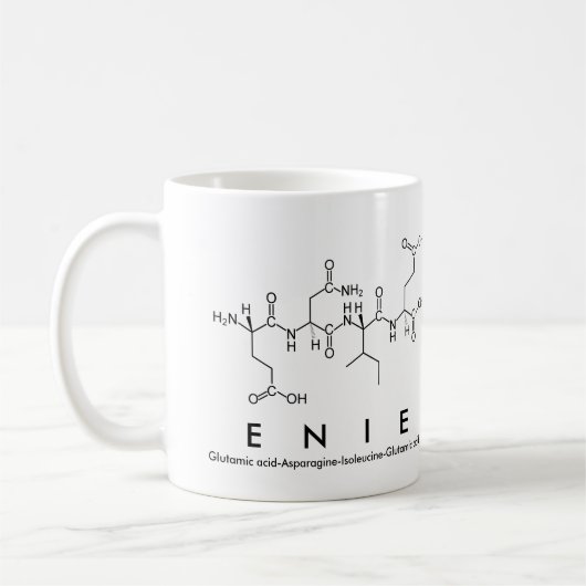Enieペプチド名mug コーヒーマグカップ (左)