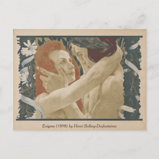Enigma(1898)夫婦抱き合うヴィンテージはがき ポストカード (正面)