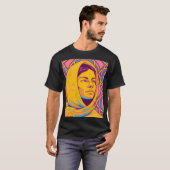 Enigmatic Brazilian Woman in Vibrant Pop Art Tシャツ (正面フル)