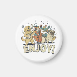 “Enjoy – Cute Pets Playing Musical Instruments マグネット