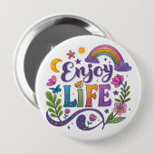 "Enjoy Life" Button 缶バッジ (正面&裏面)