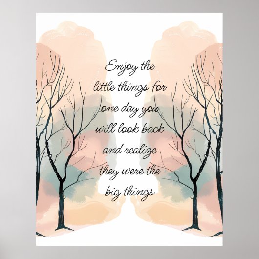 Enjoy Little Things Inspirational Life Quote ポスター (正面)