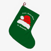 Enjoy Santa Claus Christmas Gift ラージクリスマスストッキング (正面 (吊り時))