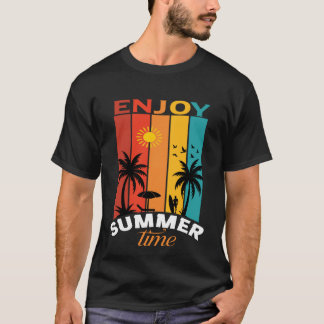 Enjoy Summer Time Retro Beach Tee Tシャツ