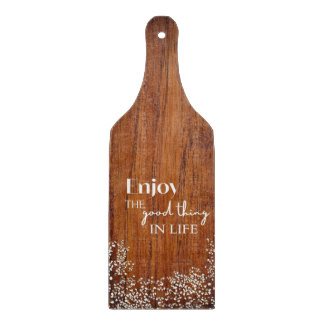 Enjoy the Good Things in Life Rustic Wood Cutting カッティングボード