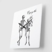 Enjoy the Life Skeleton Couple Wall Clock スクエア壁時計 (傾斜)