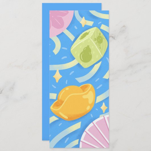 Enjoy The Lucky Game - Funky Cute Style 招待状 (正面/裏面)