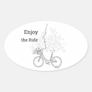  Enjoy the Ride: Minimalist DAILYMIEN  Sticker  楕円形シール