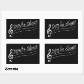 Enjoy The Silence Quote Peace Quiet Introvert Fun 長方形シール (シート)