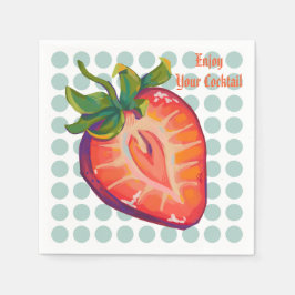 Enjoy your cocktail, Strawberry  スタンダードカクテルナプキン