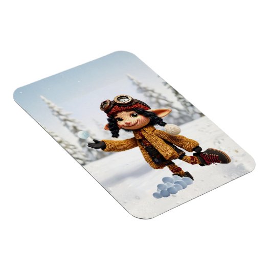 Enjoying A Snow Day マグネット (右側)