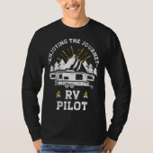 Enjoying The Journey RV Pilot Camp Couple Camping Tシャツ (正面)