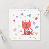 Enkele wenskaart poes 'love from' カード (正面/裏面インサイチュ)