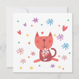 Enkele wenskaart poes 'love from' カード