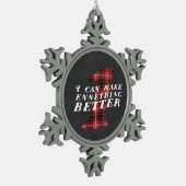 Enneagramのおもしろいな1匹の雪片のオーナメント スノーフレークピューターオーナメント (左)