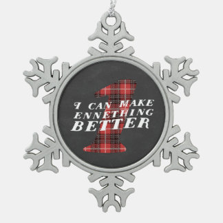 Enneagramのおもしろいな1匹の雪片のオーナメント スノーフレークピューターオーナメント