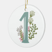 Enneagramのタイプ1の花のクリスマスのオーナメント セラミックオーナメント (左)