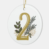 Enneagramのタイプ2の花のクリスマスのオーナメント セラミックオーナメント (左)