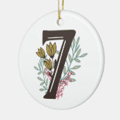 Enneagramのタイプ7花柄のクリスマスのオーナメント セラミックオーナメント (左)