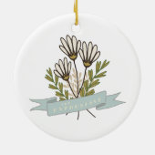 Enneagramのタイプ7花柄のクリスマスのオーナメント セラミックオーナメント (裏面)