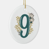 Enneagramのタイプ9花柄のクリスマスのオーナメント セラミックオーナメント (右)