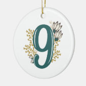 Enneagramのタイプ9花柄のクリスマスのオーナメント セラミックオーナメント (左)