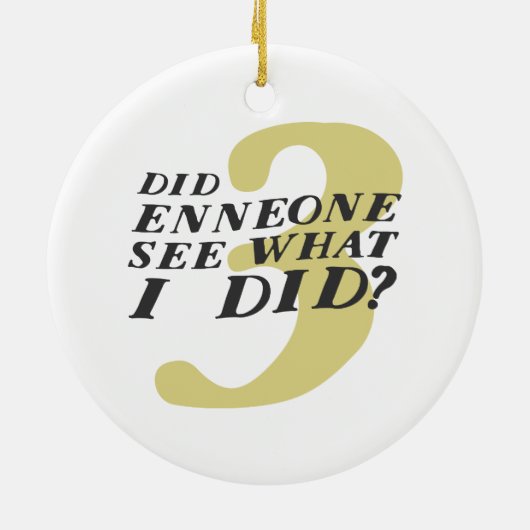 Enneagram 3のおもしろいなクリスマスのオーナメント セラミックオーナメント (裏面)