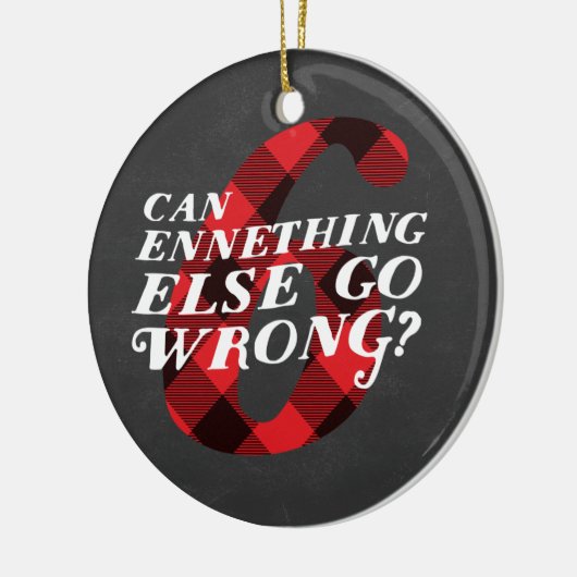 Enneagram 6のおもしろいなクリスマスのテーマのオーナメント セラミックオーナメント (左)