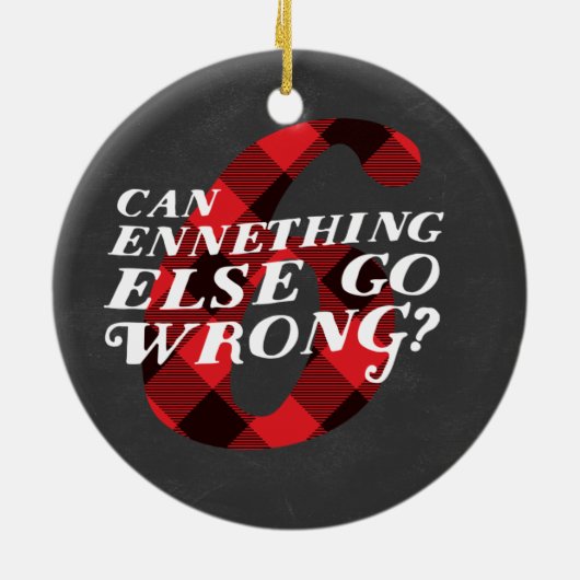 Enneagram 6のおもしろいなクリスマスのテーマのオーナメント セラミックオーナメント (裏面)