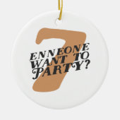 Enneagram 7のおもしろいなクリスマスのオーナメント セラミックオーナメント (正面)