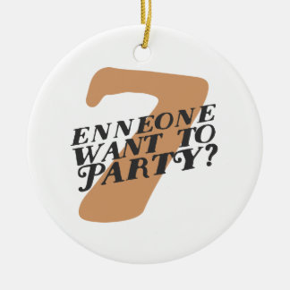 Enneagram 7のおもしろいなクリスマスのオーナメント セラミックオーナメント