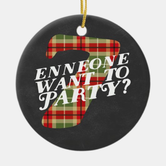 Enneagram 7のおもしろいなクリスマスのテーマのオーナメント セラミックオーナメント (正面)