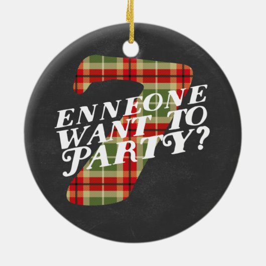 Enneagram 7のおもしろいなクリスマスのテーマのオーナメント セラミックオーナメント (裏面)