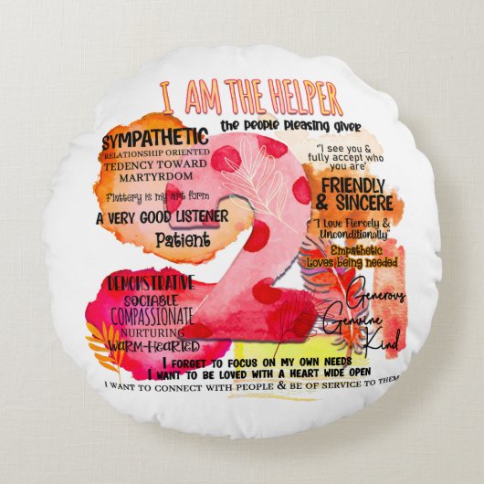 Enneagram Type 2 - I Am The Helper ラウンドクッション (正面)