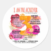 Enneagram Type 3 – 私がAchieever ラウンドシール (正面)