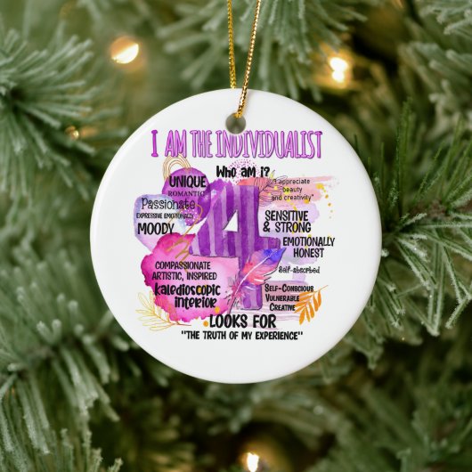 Enneagram Type 4 – 私が個人主義 セラミックオーナメント (ツリー)