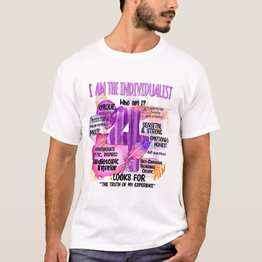 Enneagram Type 4 – 私が個人主義 Tシャツ (正面)