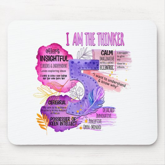 Enneagram Type 5 – 私は考え手である マウスパッド (正面)