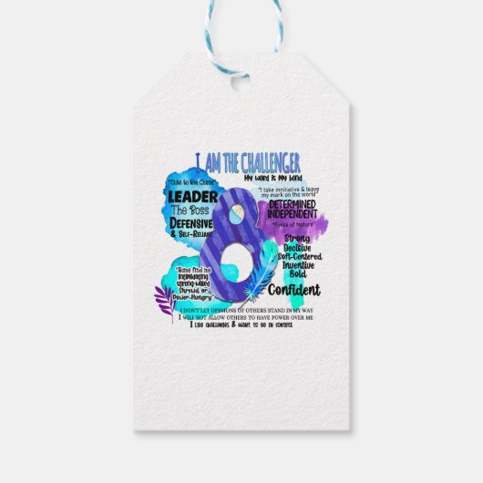 Enneagram Type 8 – 私が挑戦者 ギフトタグ (裏面)