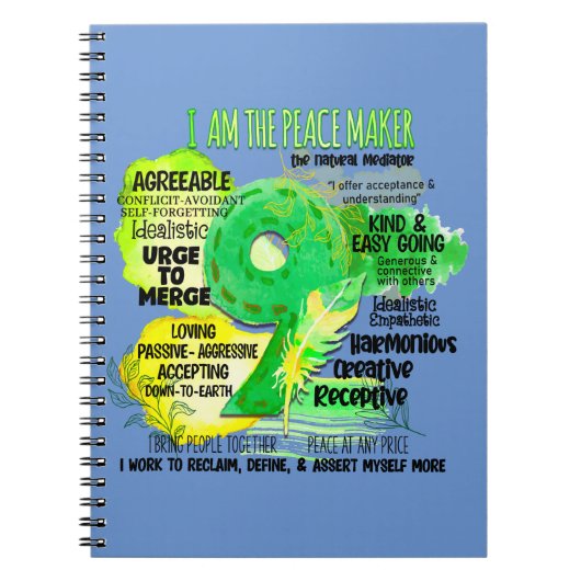 Enneagram Type 9 – 私は平和メーカー ノートブック (正面)