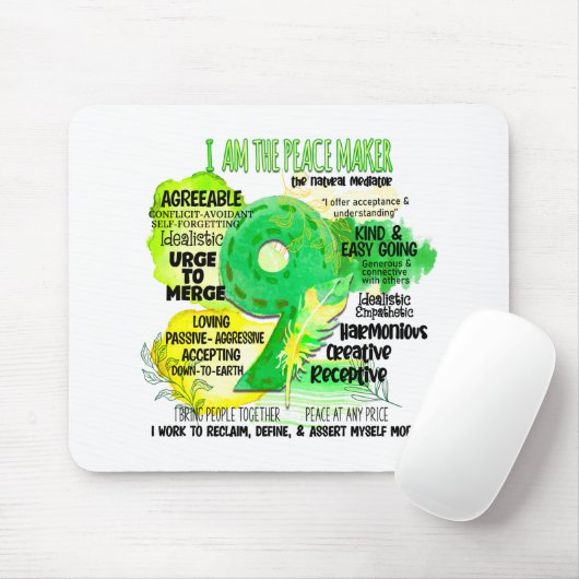 Enneagram Type 9 – 私は平和メーカー マウスパッド (マウス)