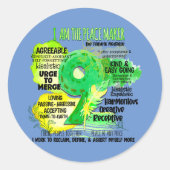 Enneagram Type 9 – 私は平和メーカー ラウンドシール (正面)