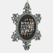 Ennegramのタイプ2のおもしろいな雪片のオーナメント スノーフレークピューターオーナメント (左)